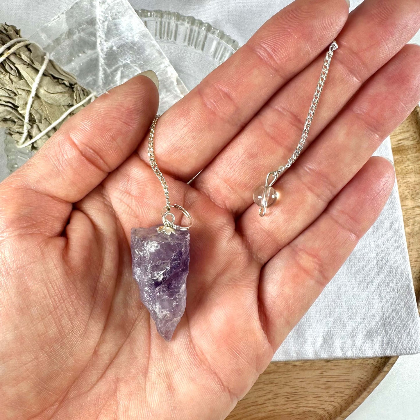 Ametyst pendul, rå