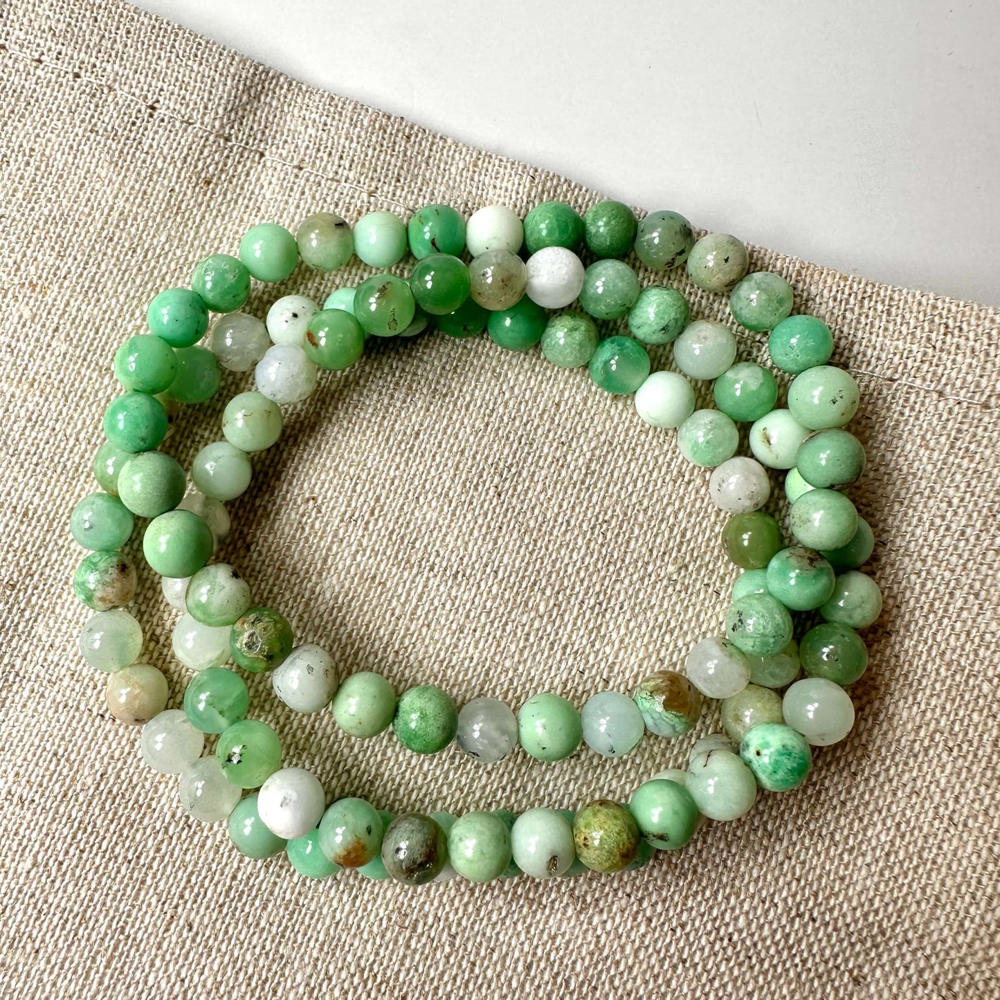 Chrysopras armbånd 6mm