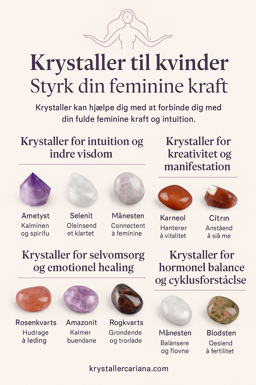Krystaller til kvinder: Feminin kraft og intuition