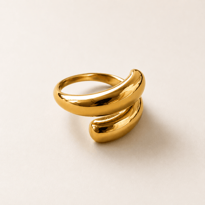 Twin ring - gylden