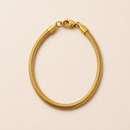 Slange armbånd, gylden