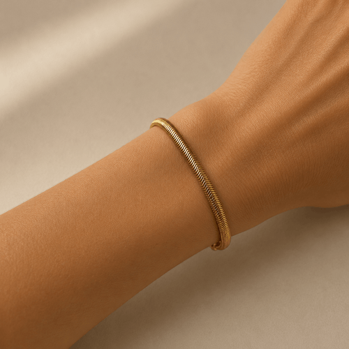 Slange armbånd, gylden
