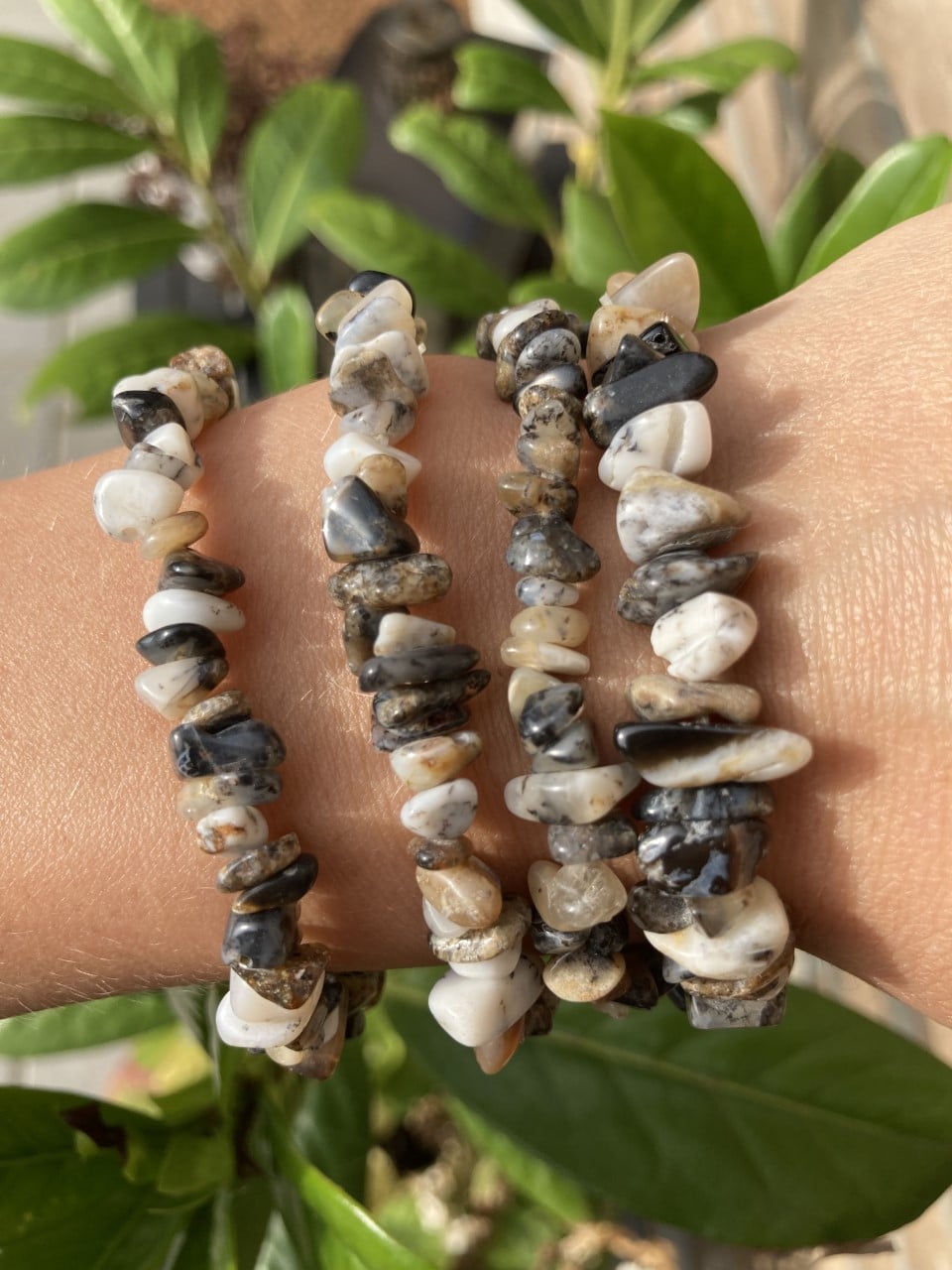 Agat dendrit armbånd