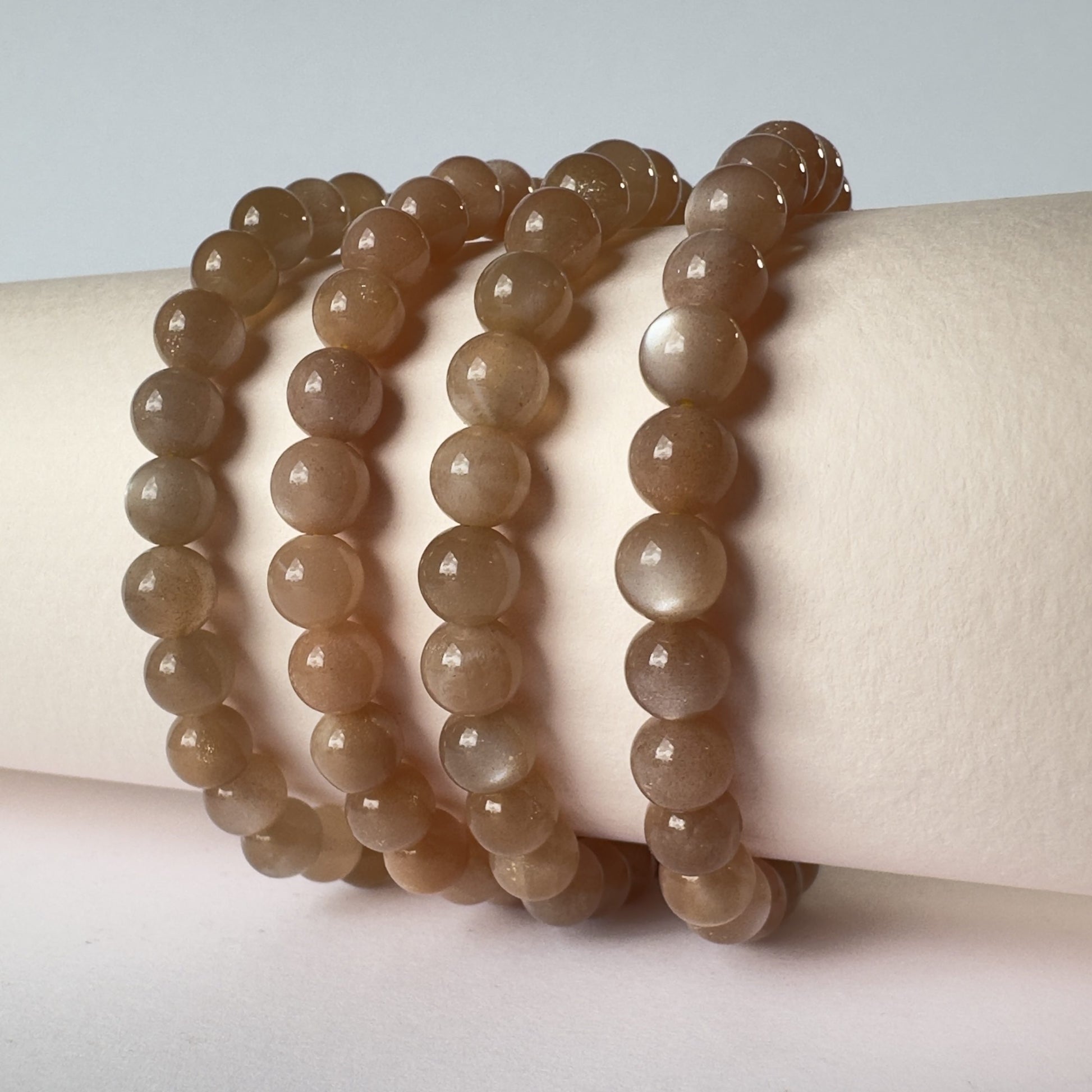 Fersken Månesten armbånd
