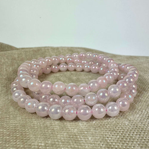 Rosenkvarts aura armbånd