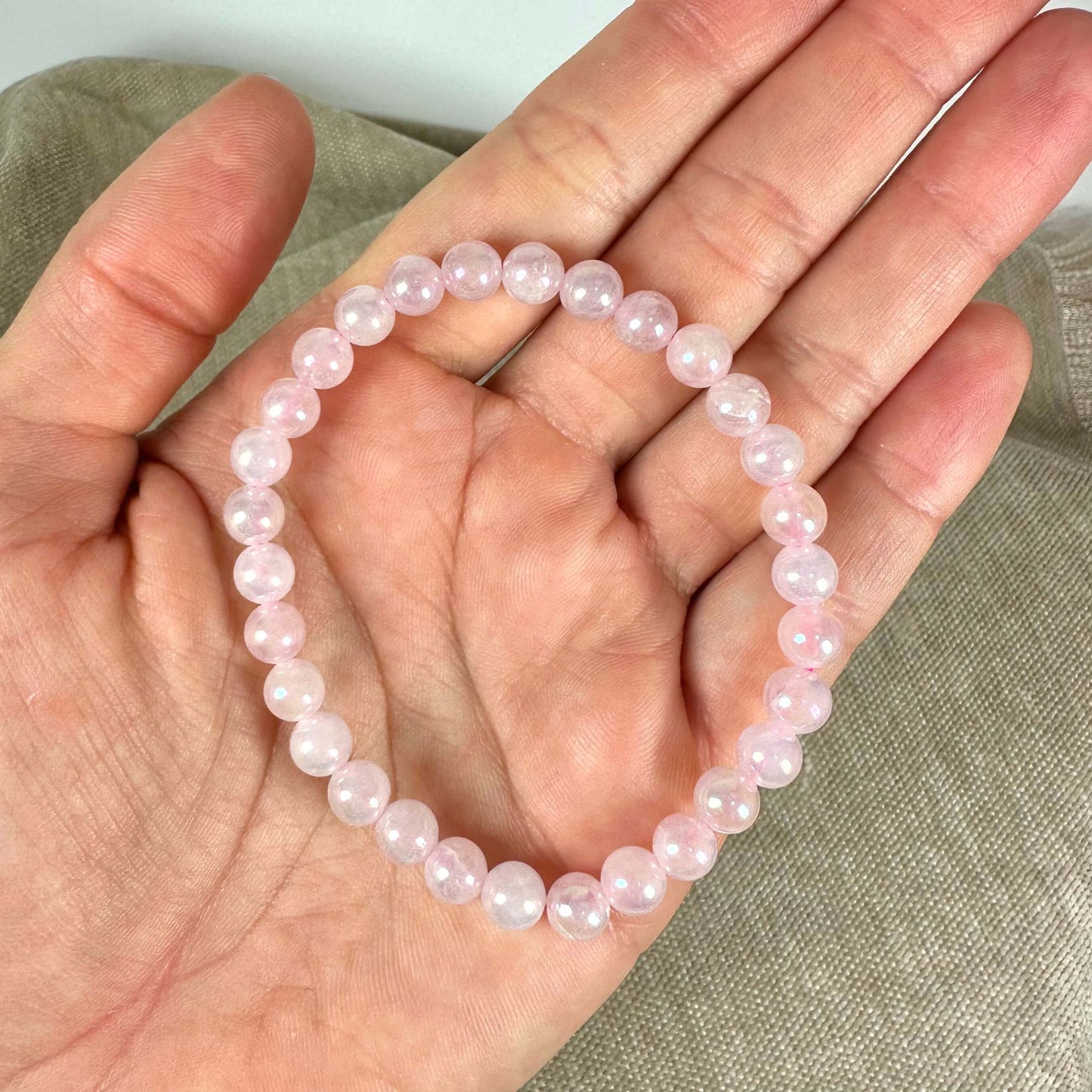 Rosenkvarts aura armbånd