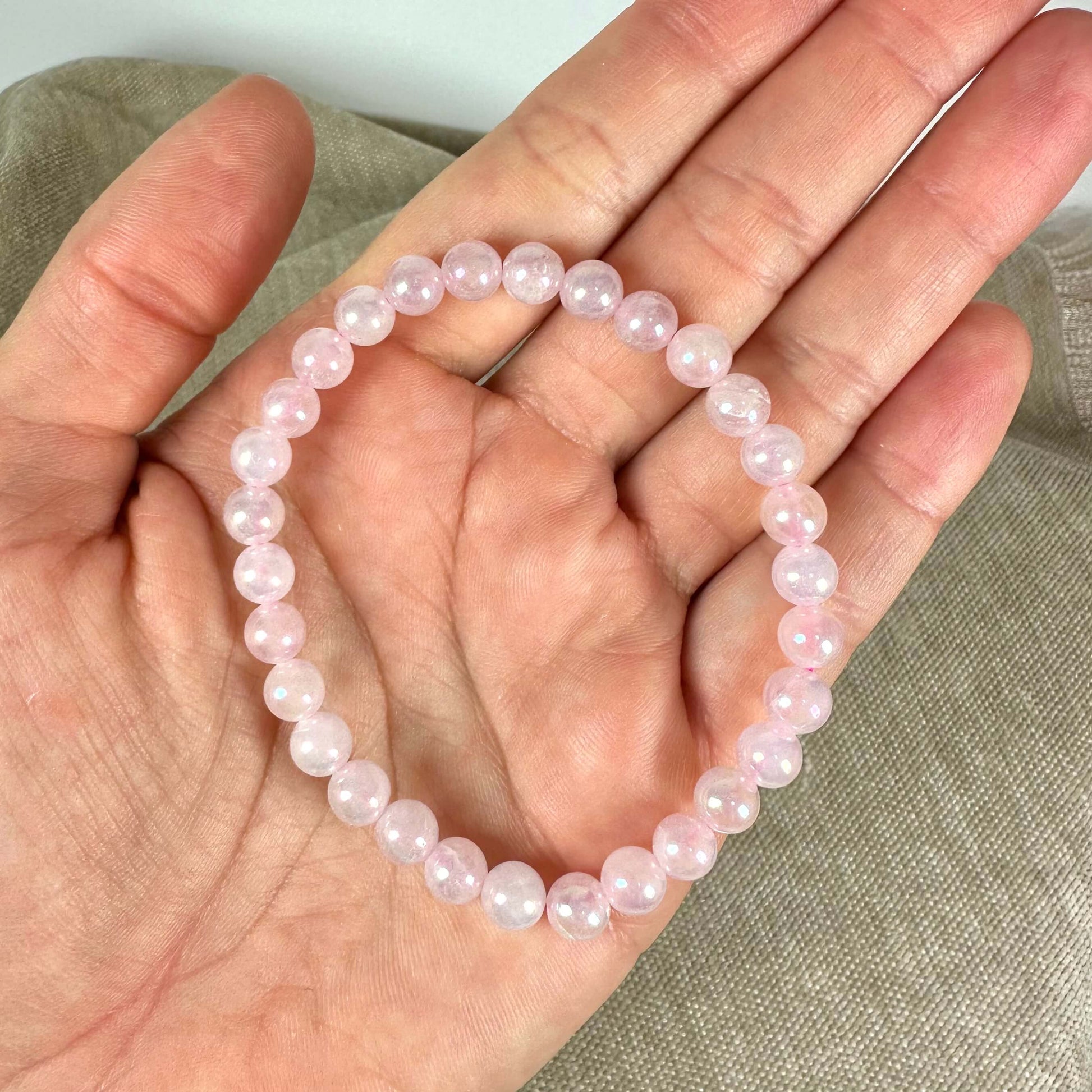 Rosenkvarts aura armbånd