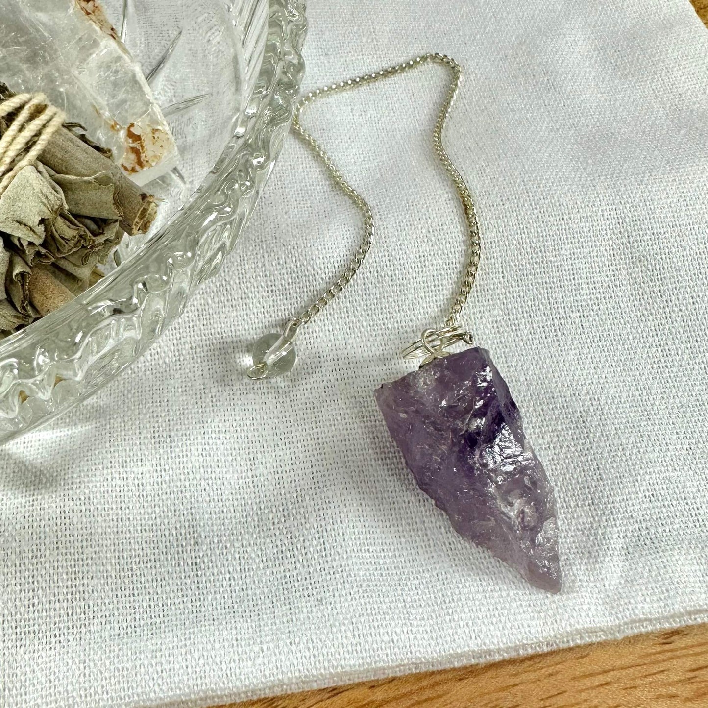 Ametyst pendul, rå