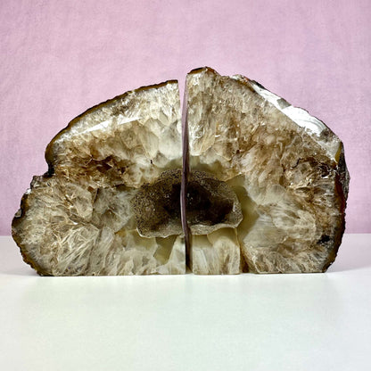 Kvarts bogstøtte, brun