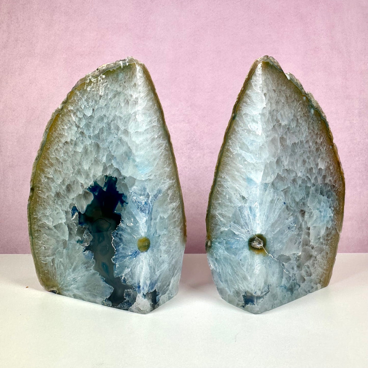 Kvarts bogstøtte, blå