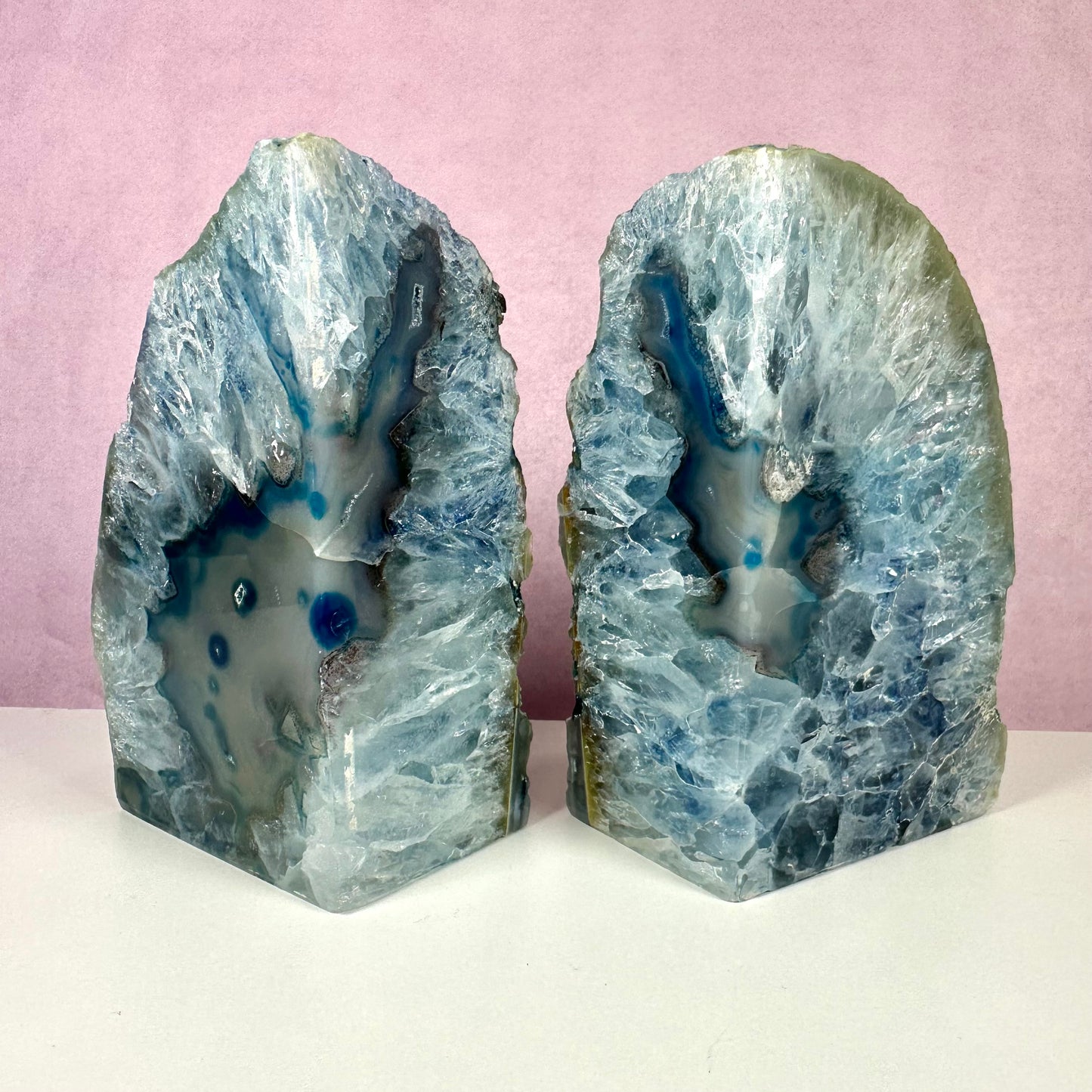 Kvarts bogstøtte, blå