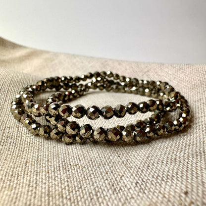 Pyrit armbånd facet