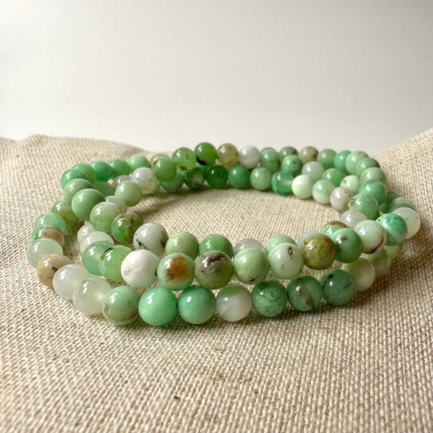 Chrysopras armbånd 6mm