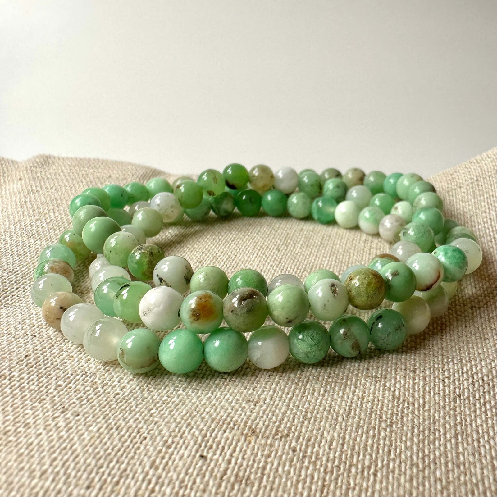 Chrysopras armbånd 6mm