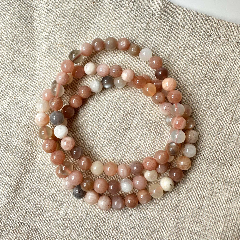 Månesten mix armbånd 6mm