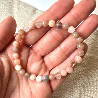 Månesten mix armbånd 6mm