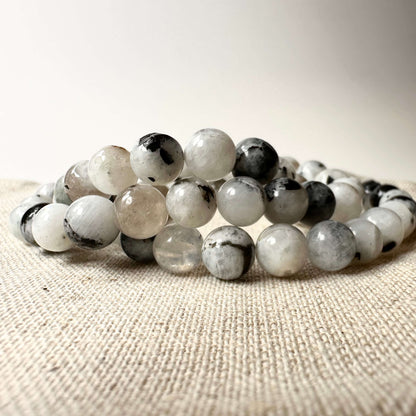 Regnbue månesten armbånd