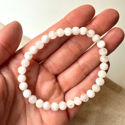 Hvid Månesten armbånd
