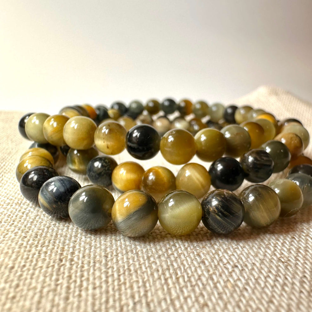 Tiger- og Falkeøje armbånd 6mm