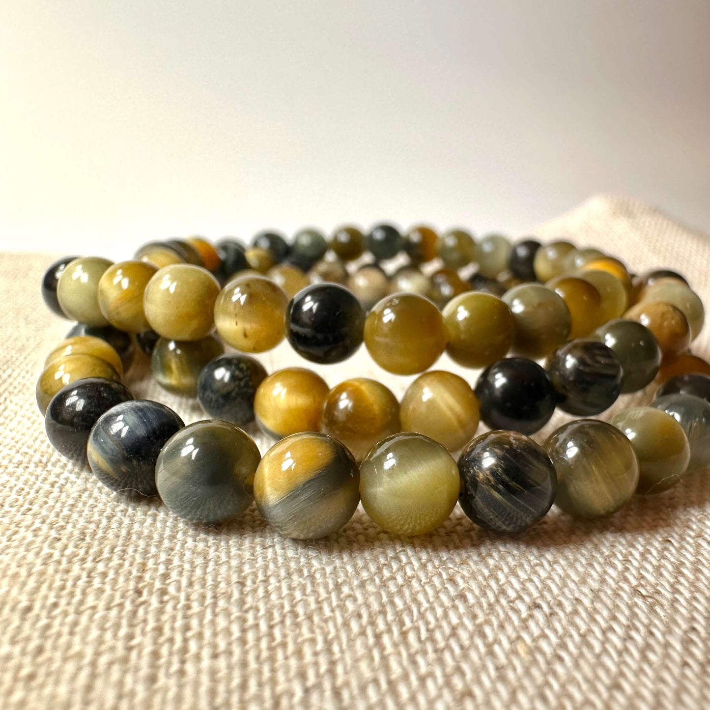 Tiger- og Falkeøje armbånd 6mm
