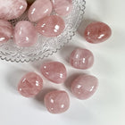 Rosenkvarts lommesten med bånd