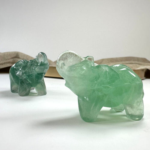 Grøn fluorit elefant