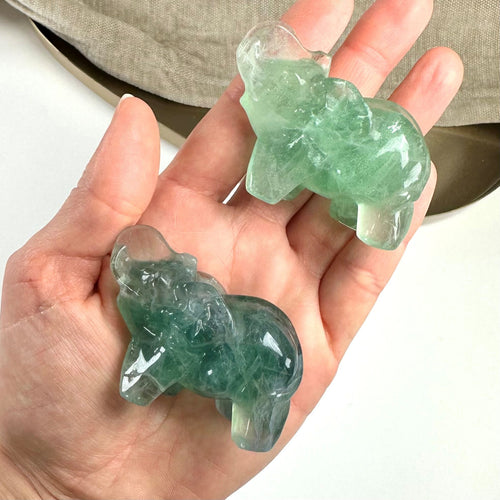 Grøn fluorit elefant