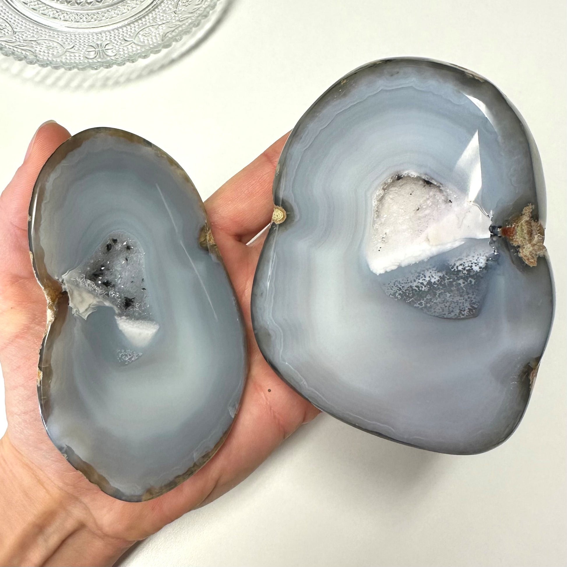 Agat natur geode sæt