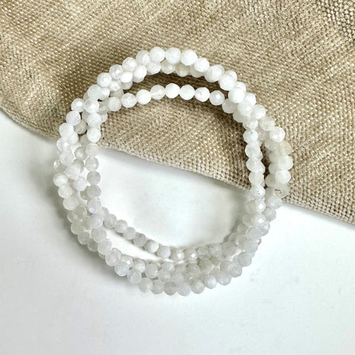 Hvid Månesten armbånd