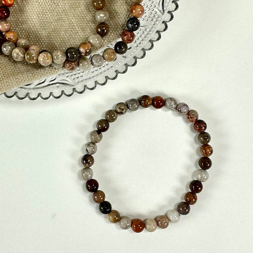 Fosile koraller armbånd 6mm