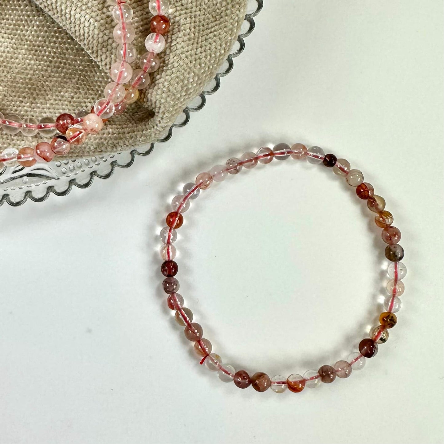 Hæmatit kvarts armbånd 4mm