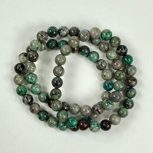 Chrysocolla Fynchenit armbånd 6mm