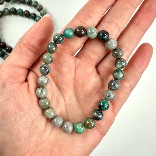 Chrysocolla Fynchenit armbånd 6mm