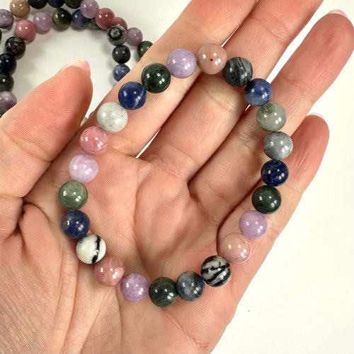 Krystalmix 8mm armbånd