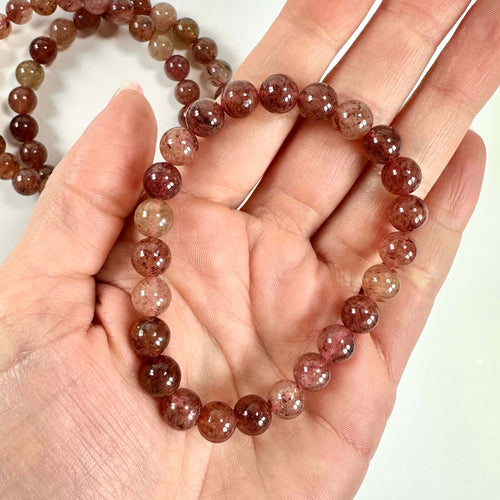 Jordbærkvarts armbånd 8mm