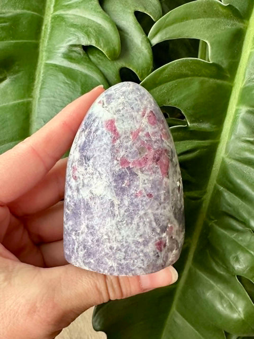 Lepidolit med pink Turmalin free form