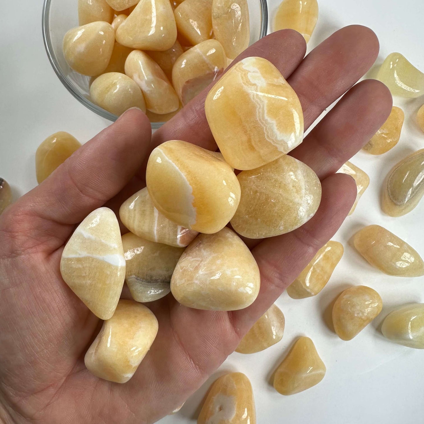 Gul calcit lommesten