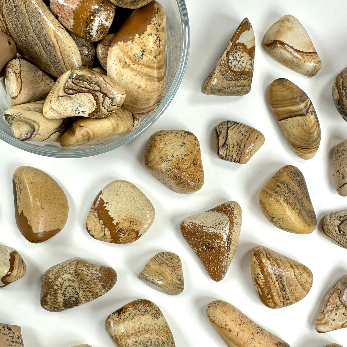 Jaspis landskab lommesten