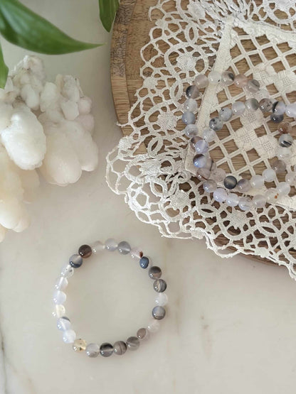 Agat natur armbånd