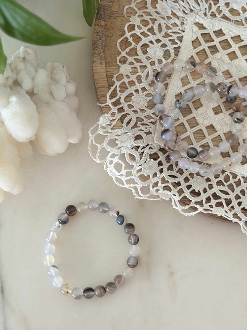 Agat natur armbånd
