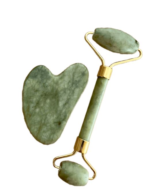 Grøn Jade ansigtsrulle og Gua Sha