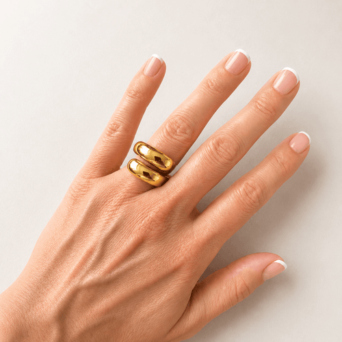 Twin ring - gylden