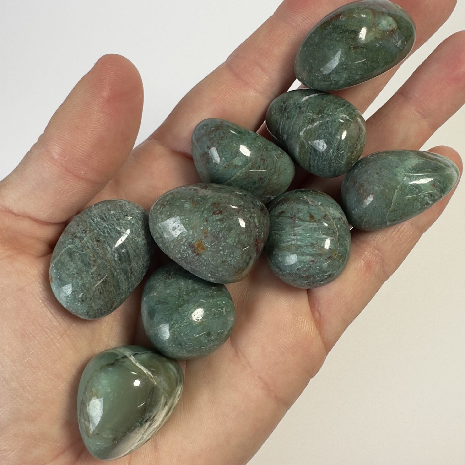 Chrysocolla grøn lommesten