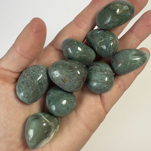 Chrysocolla grøn lommesten