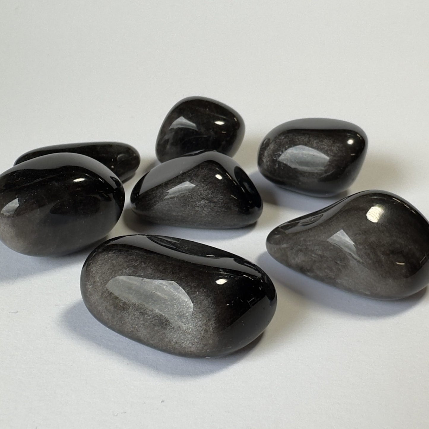 Obsidian sølv lommesten