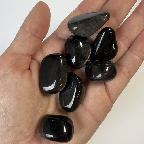 Obsidian sølv lommesten